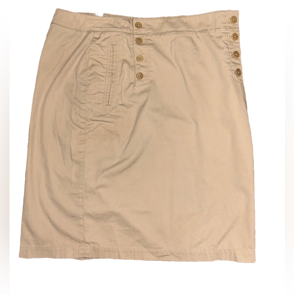 Talbots Vintage Tan Skirt with button details Size‎ 12